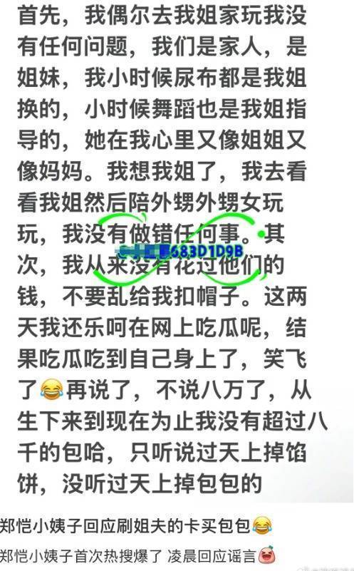 疑似郑恺小姨子回应刷卡传闻：从未花过他们的钱