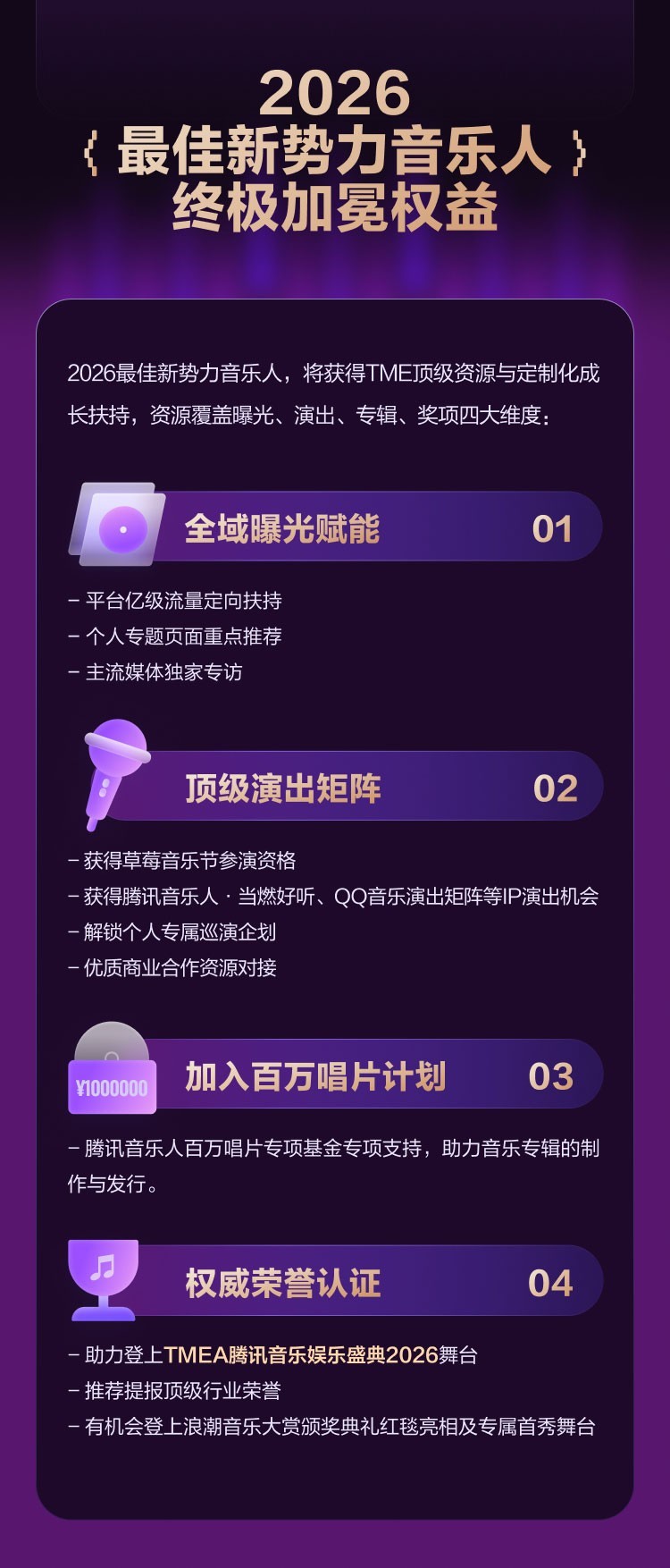 腾讯音乐人“新势力计划2026”正式启动，年度最佳将加入百万唱片计划